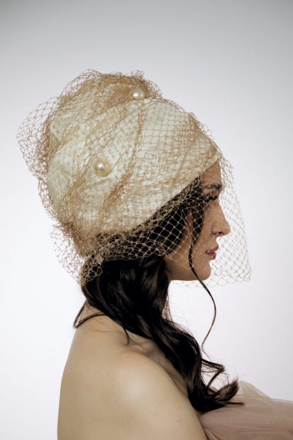 Turban hat hijab with net and Pearls